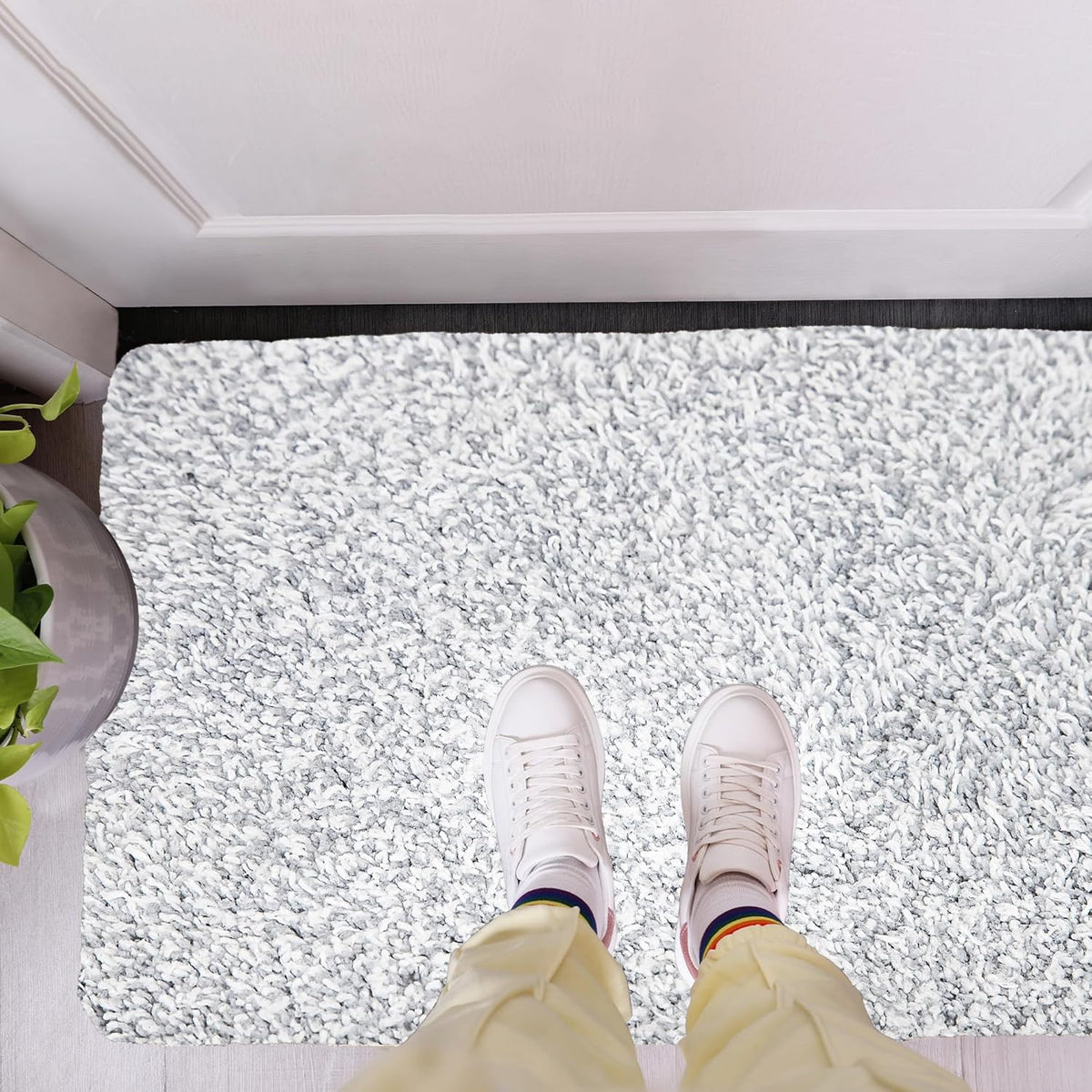 Premium Microfiber Indoor Door Mat – 32"x48" Washable Entry Mat, Non-Slip, Waterproof Backing