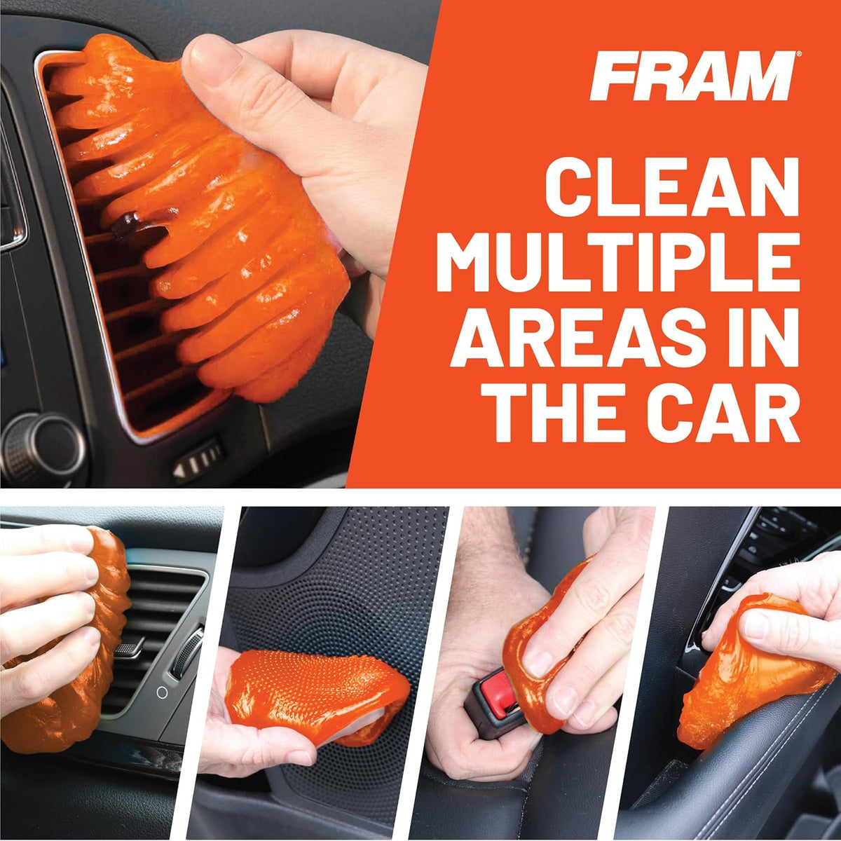 FRAM FEK40007AM Cleaning Gel for Car, Great for Auto and Home, Interior Cleaning Slime for Bike