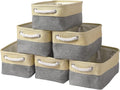 TcaFmac Organization and Storage Bins for Shelves - Small 6 Pack 12x8x5.2 inch Collapsible Storage