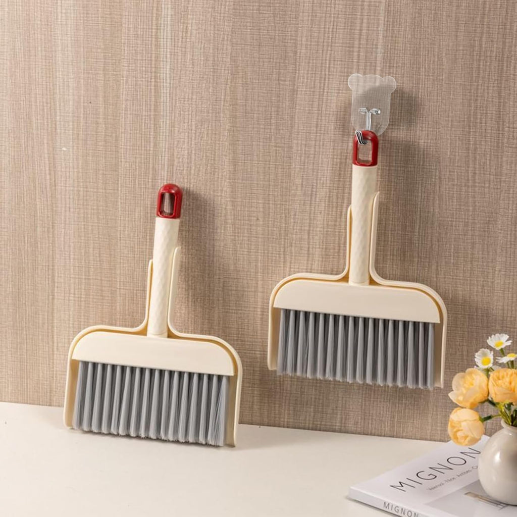 Mini Broom and Dustpan Set - Compact Cleaning Kit for Home, Car, Camping, Pet Hair, Small Spaces &