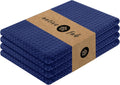 Native Fab Waffle Kitchen Towels 4 Pack - Super Absorbent 100% Cotton Dish Towel for Cleaning