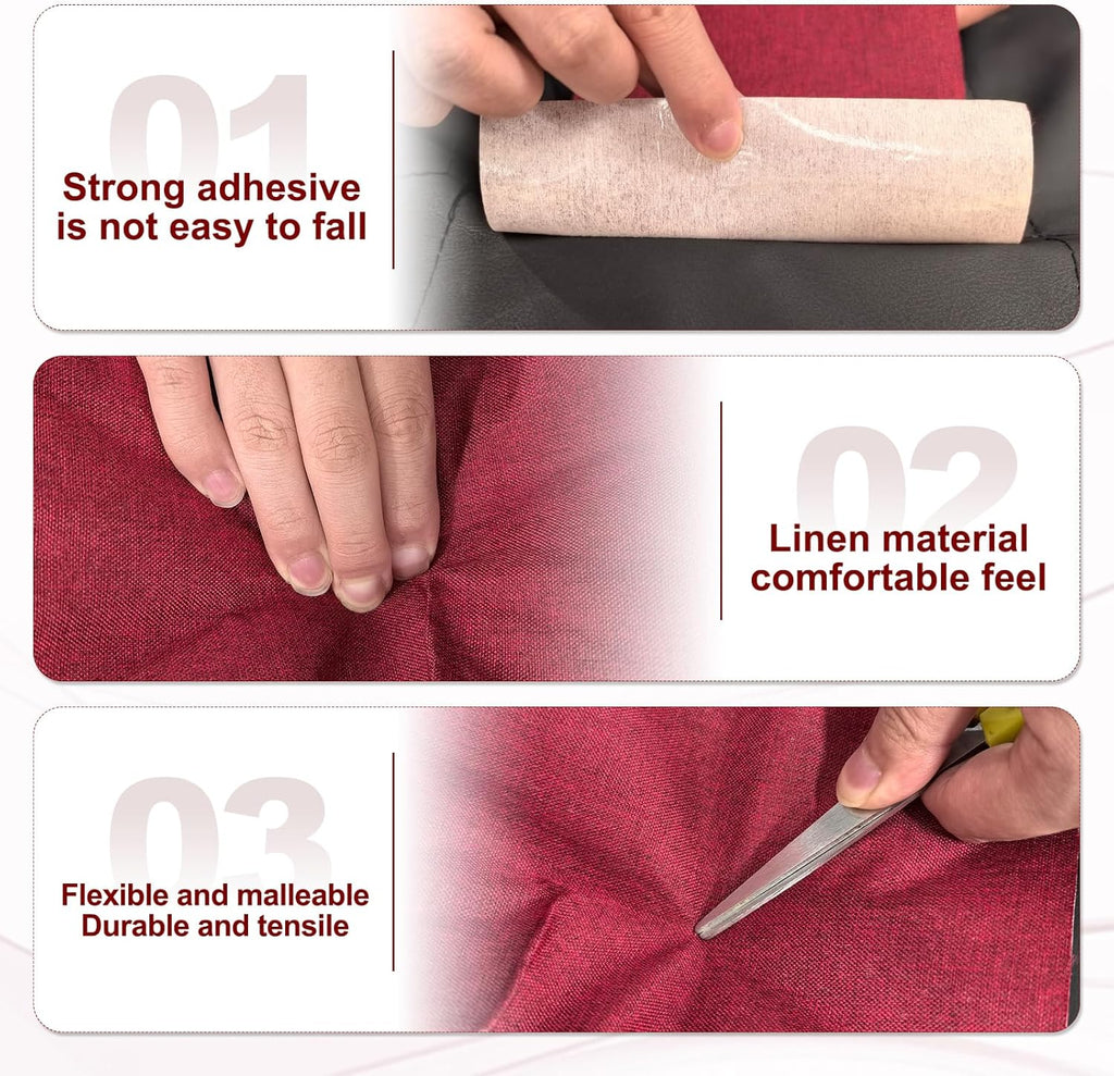 PATIKIL 70x4.4 Inch Linen Repair Tape, Repair Fabric Patch Self Adhesive Couch Patch Line Repair