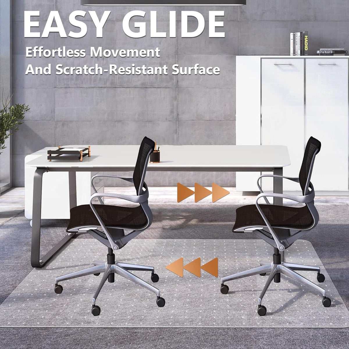 Large Chair Mat for Carpet, Easy Glide Plastic Carpet Floor Protector Mat for Office Chairs for