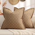 ZWJD Throw Pillow Pillow Covers 20x20 Set of 2 Soft Polyester Textured Pillow Covers with Stylish
