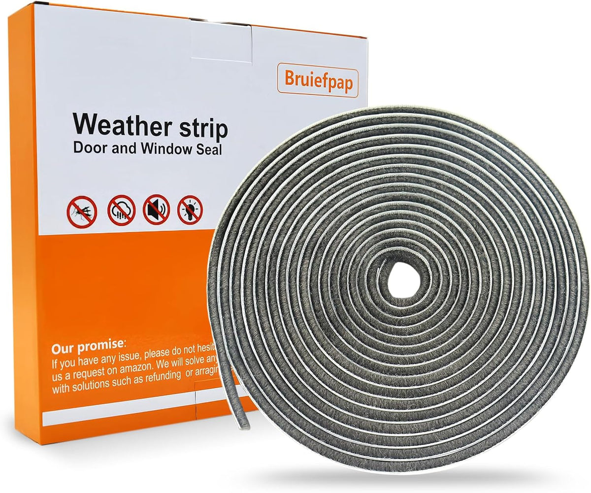 39.4FT Brush Weather Stripping, Neat Pile Self Adhesive Seal Strip for Windows and Door