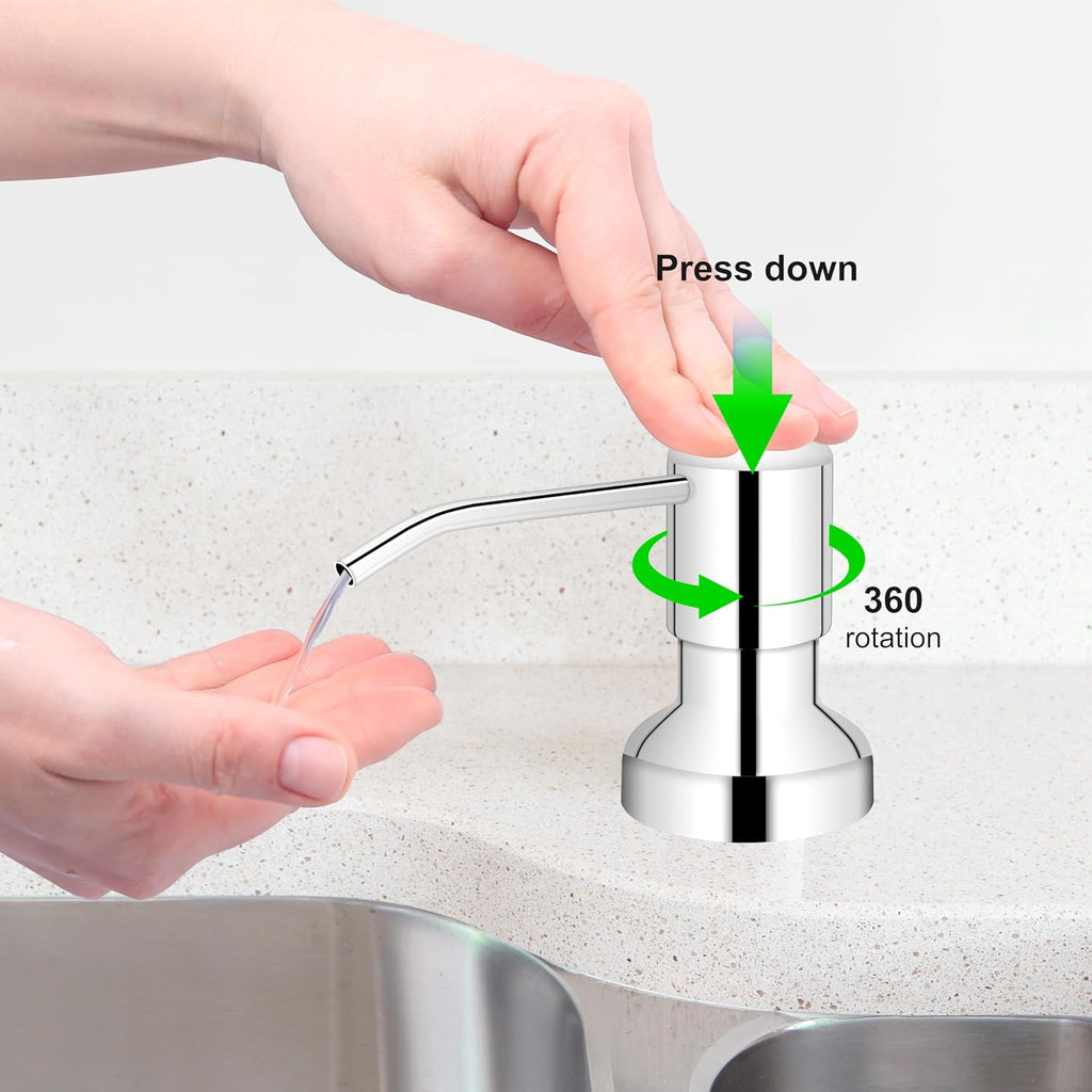 Soap Dispenser for Kitchen Sink, Sink Soap Dispenser with Longer Threaded Shaft Shank, 47"