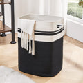 OIAHOMY Laundry Hamper-Laundry Basket,Tall Cotton Storage Basket with Handles,Decorative Blanket