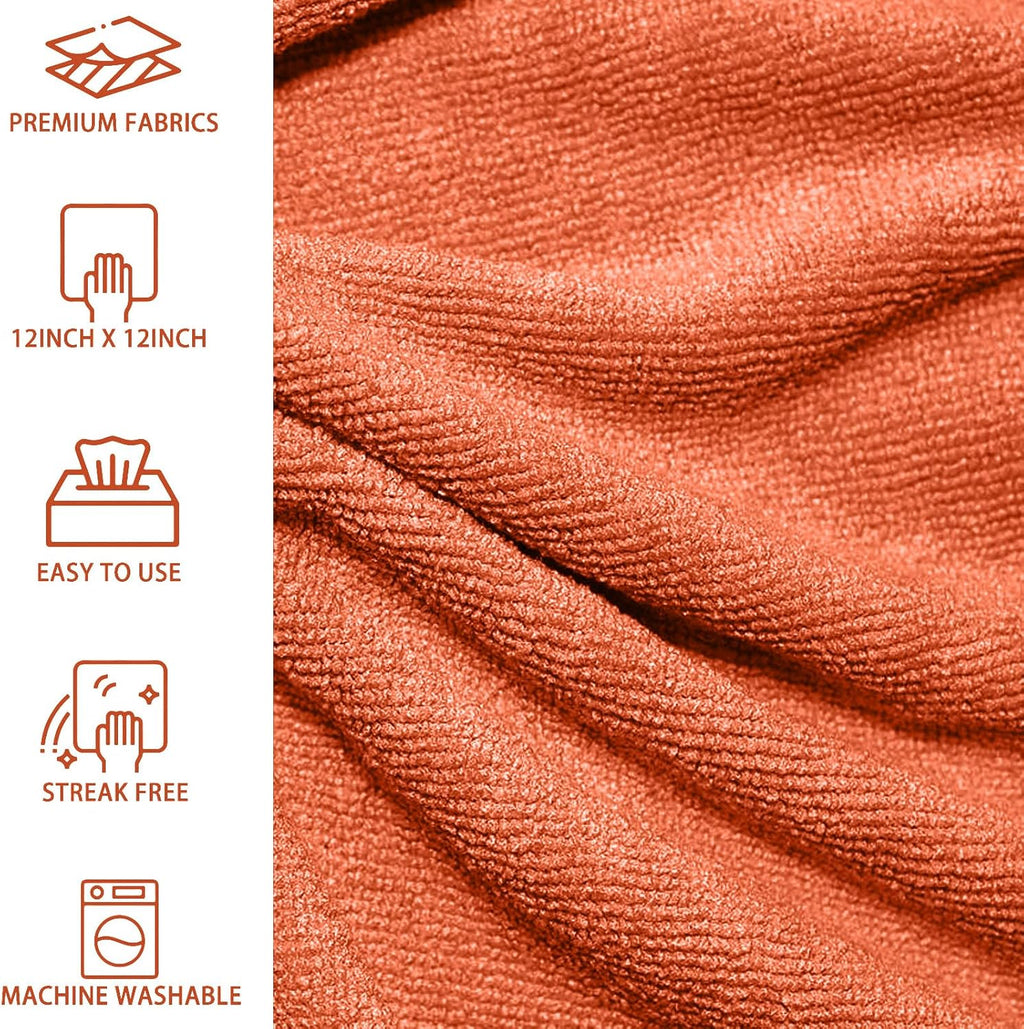 MRD's Home 20Pack Microfiber Cleaning Cloth in Bag,Multi-Purpose Reusable Cleaning Wipes Rags,Lint