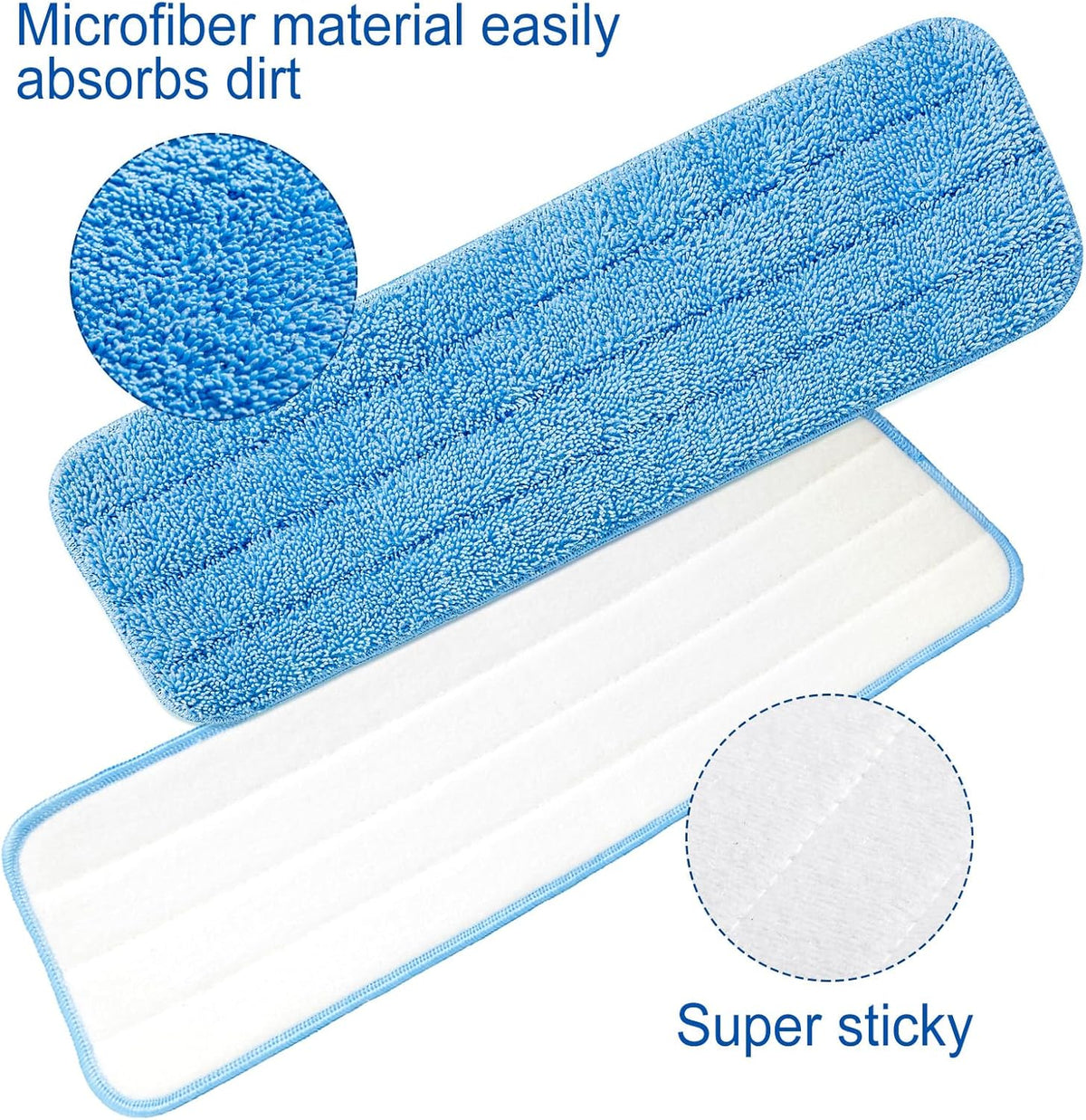 48 Pcs Microfiber Mop Pads Machine Washable Cleaning Flat Mop Head Replacement Reusable Household
