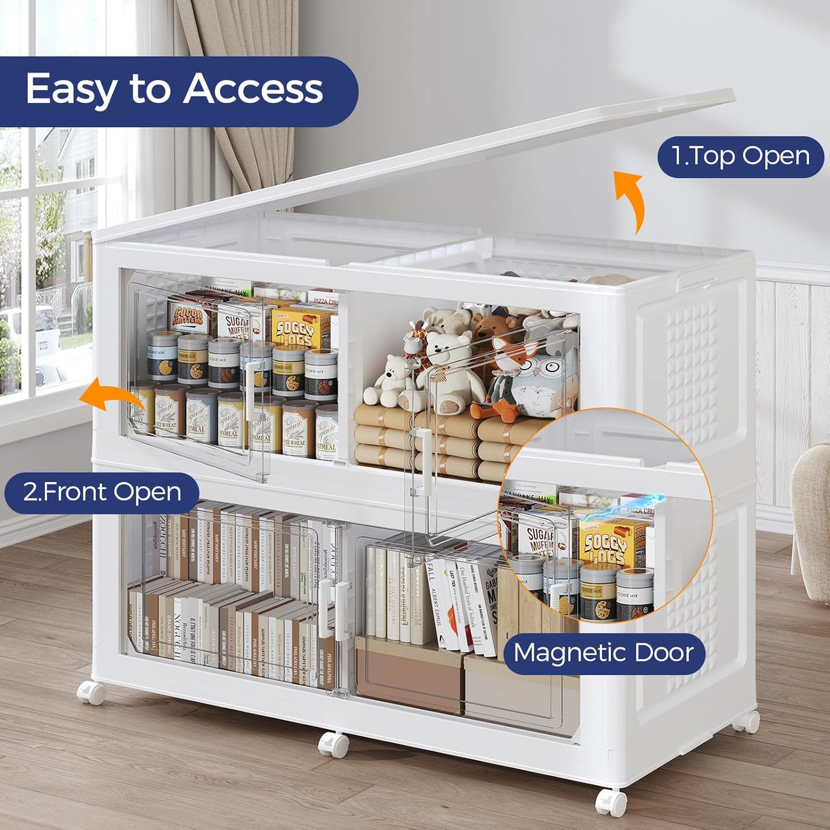 160GAL Extra Large Storage Bins with Lid, 640Qt Stackable Closet Organizers and Drawers