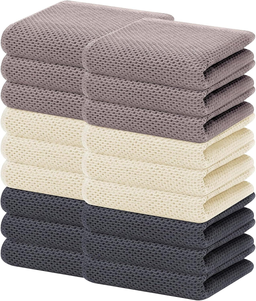 Homaxy 100% Cotton Waffle Weave Kitchen Dish Towels, Ultra Soft Absorbent Quick Drying Cleaning