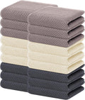 Homaxy 100% Cotton Waffle Weave Kitchen Dish Towels, Ultra Soft Absorbent Quick Drying Cleaning