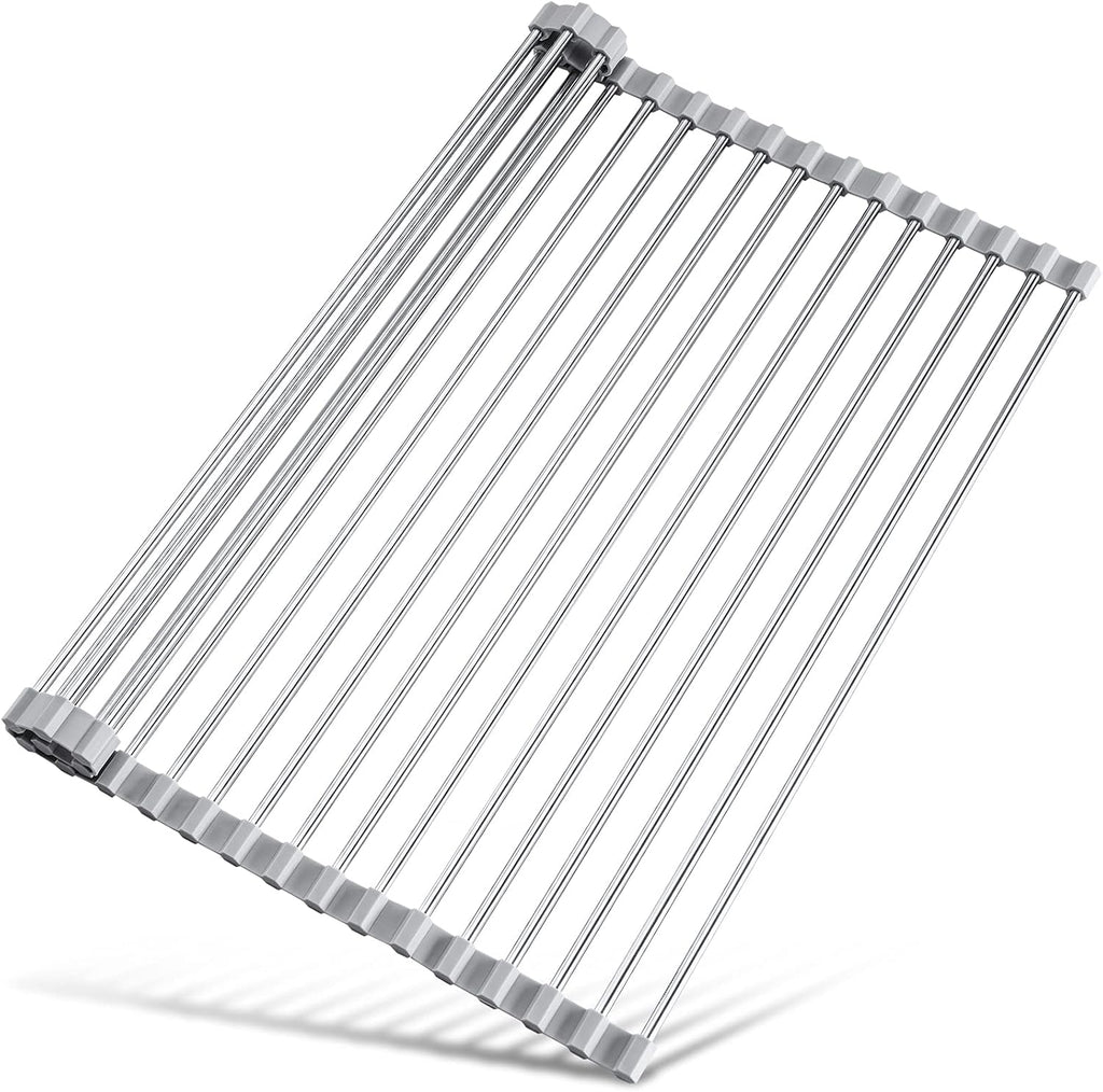 Tomorotec 17.7" x 12.5" Roll Up Dish Drying Rack Over Sink Drying Rack Sink Cover Kitchen Sink