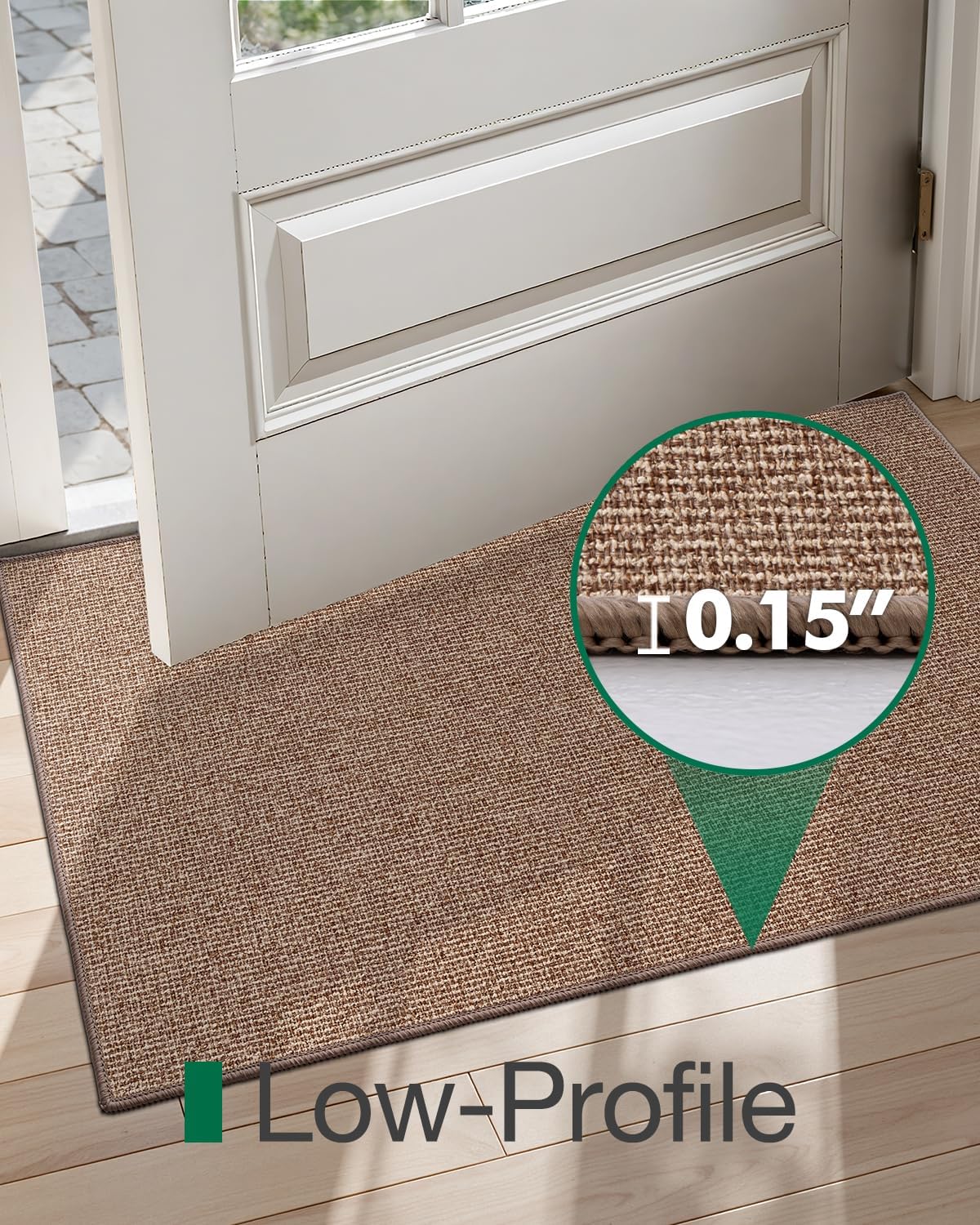 LUMI Indoor Door Mat 24"x36", Ultra Thin Low Profile Non-Slip Doormat for Home Entrance, Absorbent
