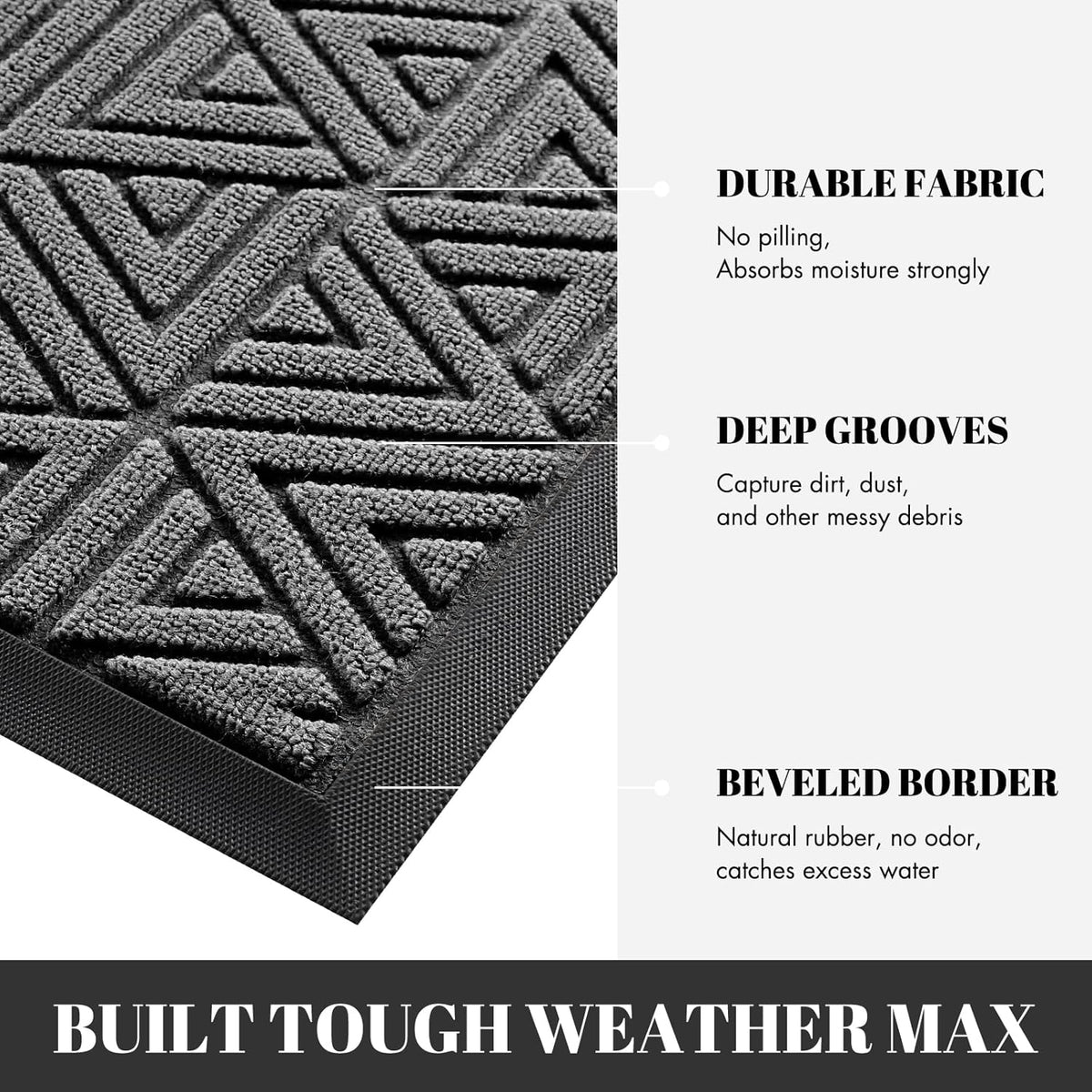 Yimobra Large Door Mat 36x24, All-Weather Waterproof Non-Slip Welcome Matt Outdoor, Heavy Duty Non