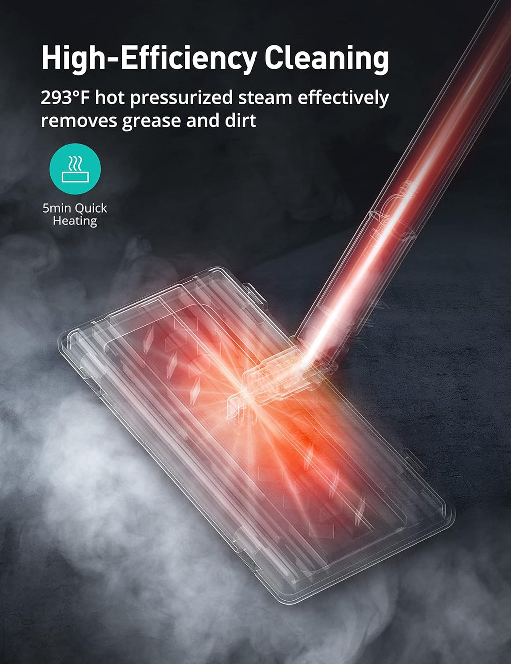 Steam Cleaner, 293°F 58 PSI Powerful Multipurpose Handheld Steam Mop for Home Use, 21 Attachments