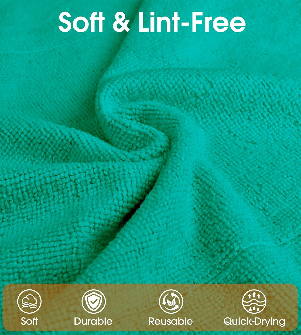 Roll of Microfiber Cleaning Cloth –100 Pack, Tear Away Microfiber Towels, Reusable, Washable