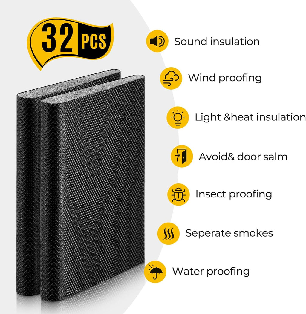 Zonon 16 Pieces Door Corner Seal Weatherstripping Exterior Door Frame Seal Draft Stopper Adhesive