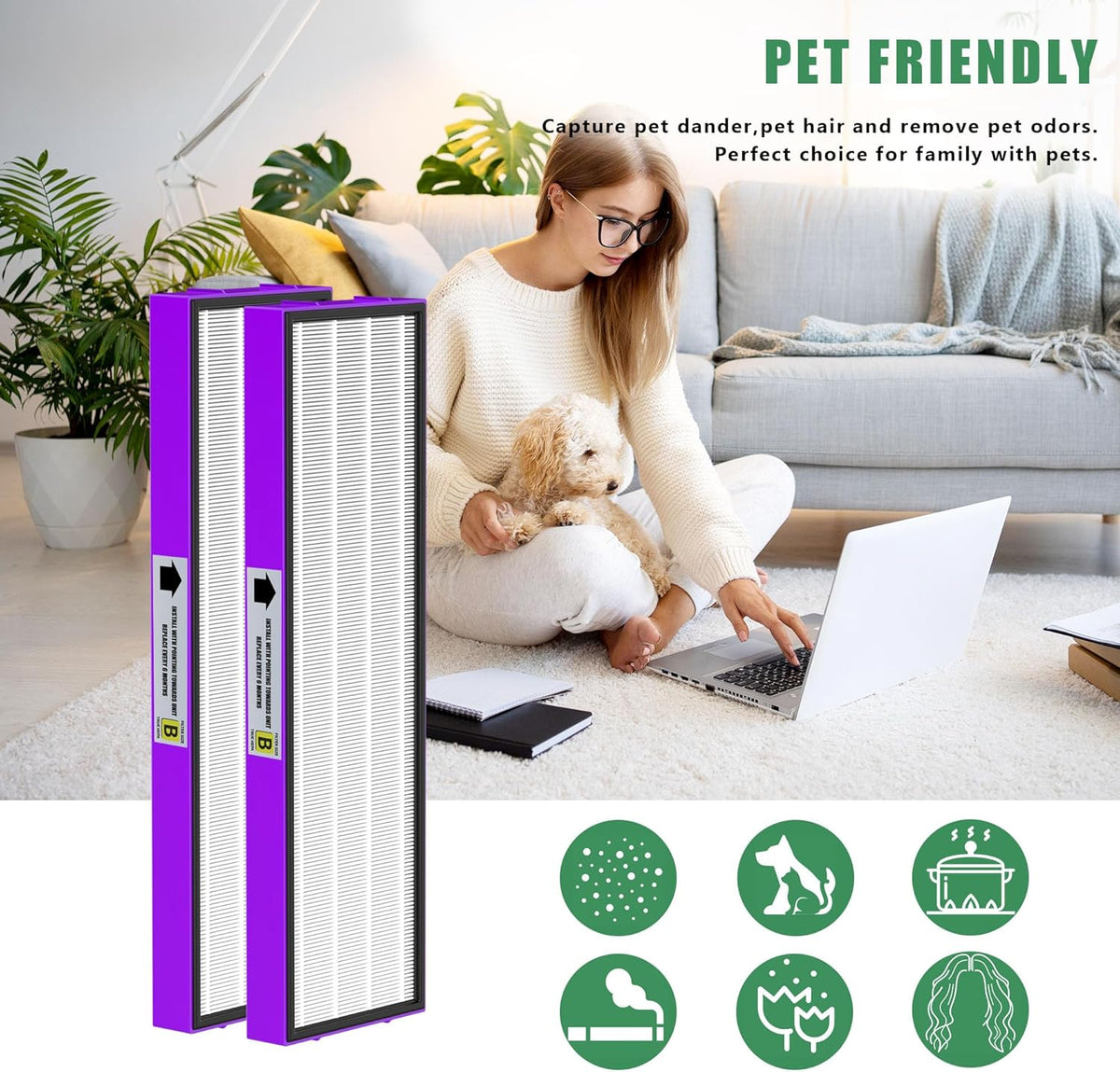 4 Packs FLT4850PT FLT4825 HEPA Filter b Replacement Pet Compatible with AC4825 AC4825E AC4825W