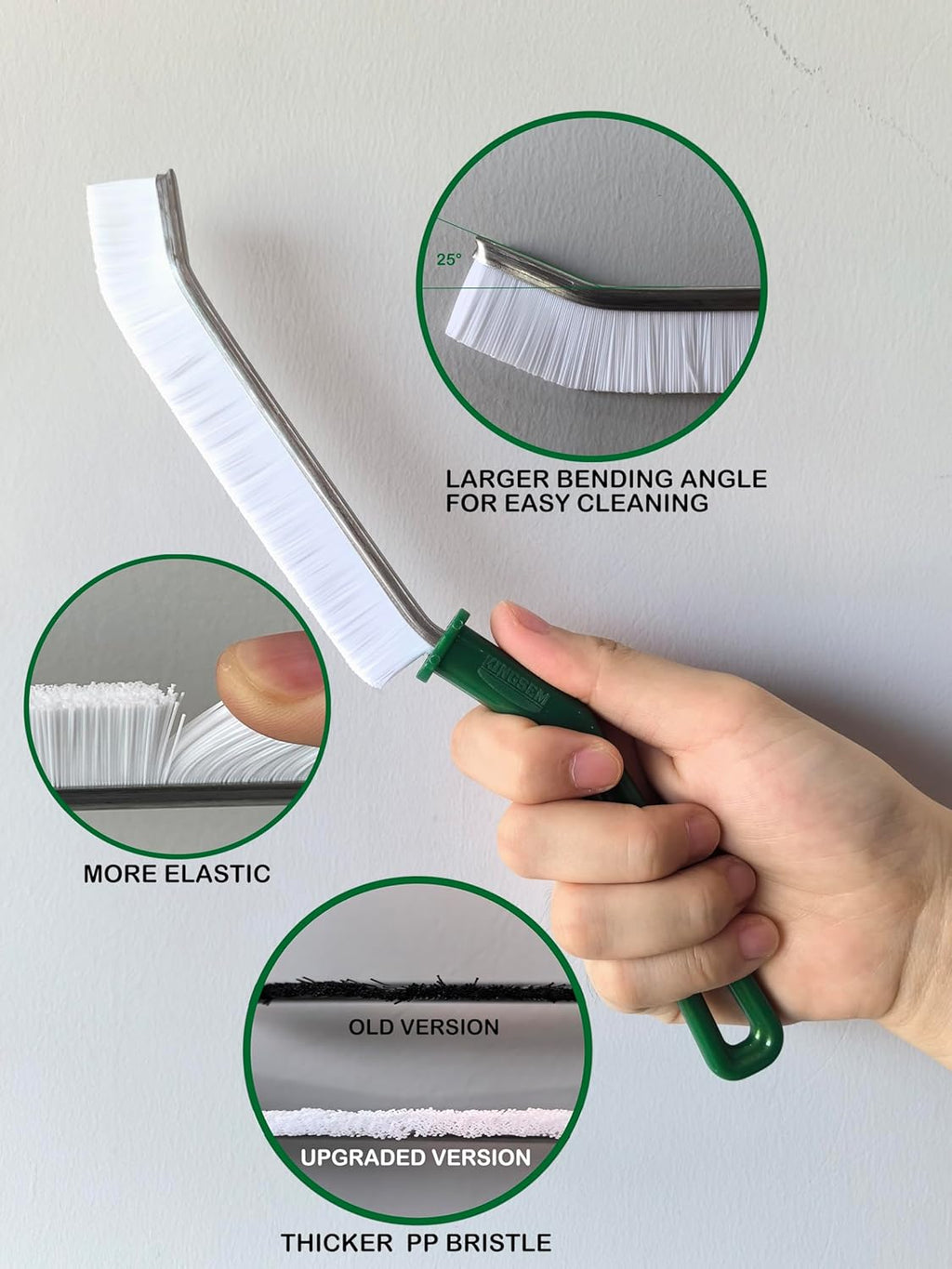 New Crevice Cleaning Brush, Hard-Bristled Washing Brush, Corner Edge Cleaning Brush