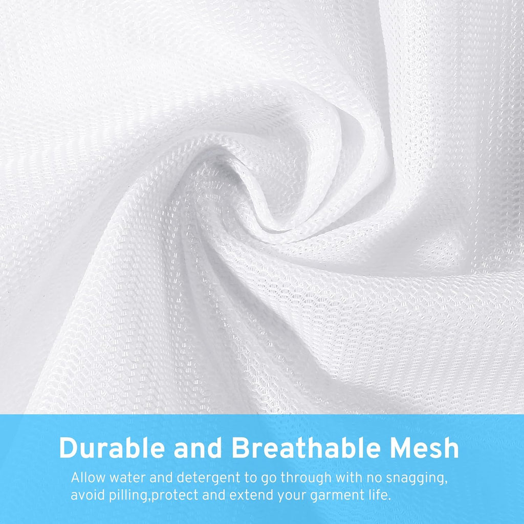 3 Pcs Mesh Laundry Bags Set for Delicates with AUTO-Lock Zipper, Lingerie Bags for Washing