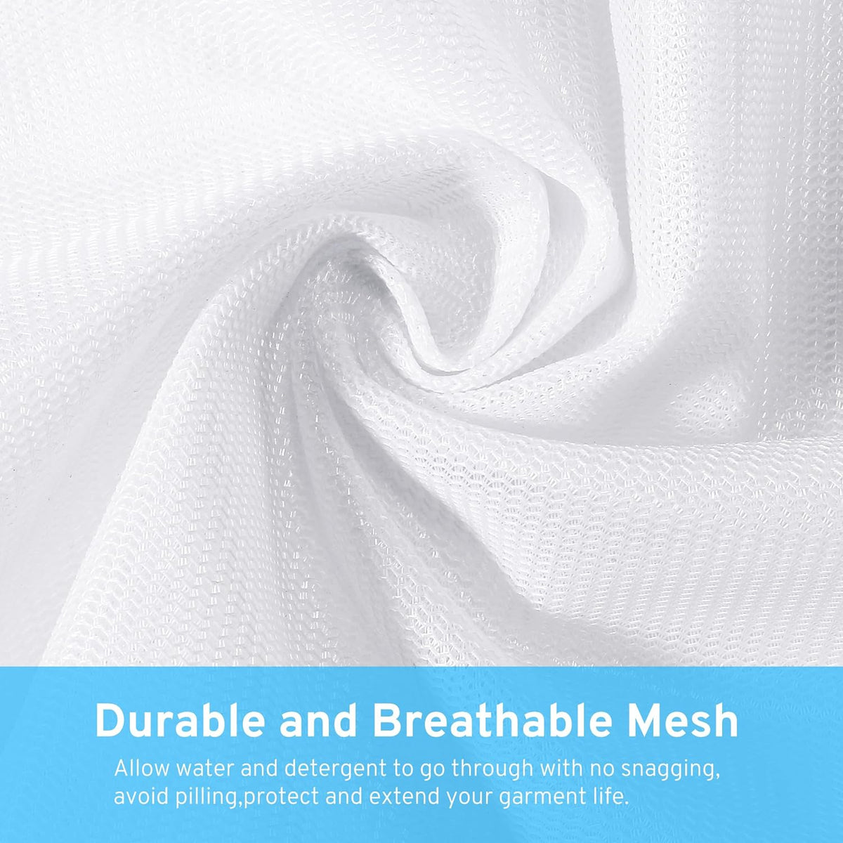 3 Pcs Mesh Laundry Bags Set for Delicates with AUTO-Lock Zipper, Lingerie Bags for Washing