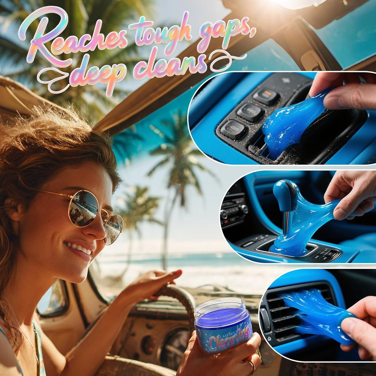 ASFSKY Car Cleaning Gel (Fruit Aroma) Cleaning Putty Universal Dust Cleaning Car Interior Cleaner