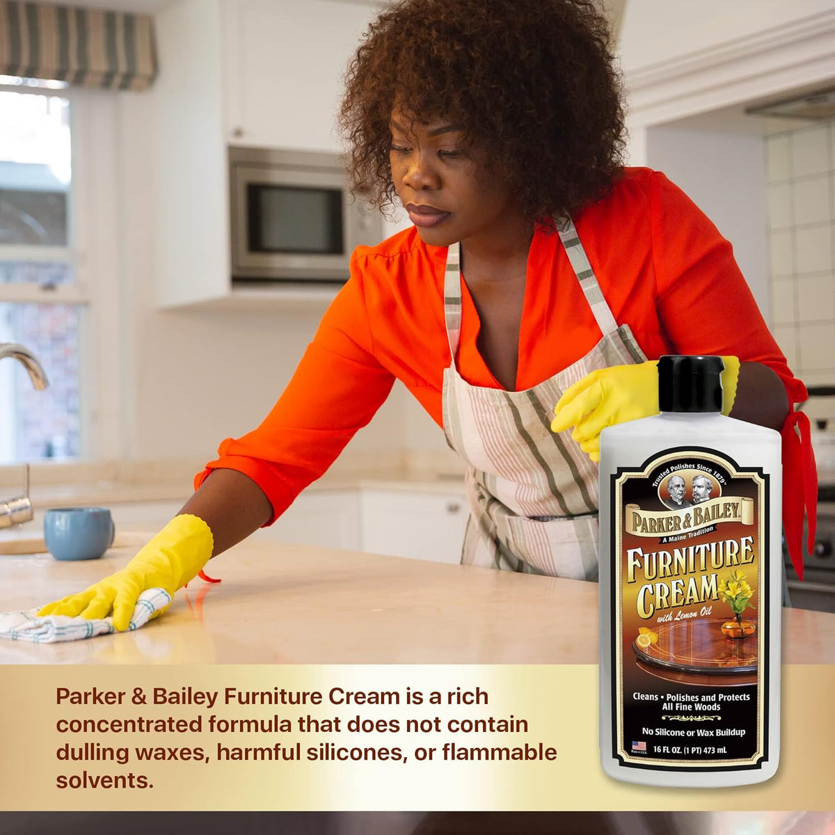 Parker & Bailey Furniture Cream - Multisurface Wood Cleaner and Polish Furniture Quick Shine