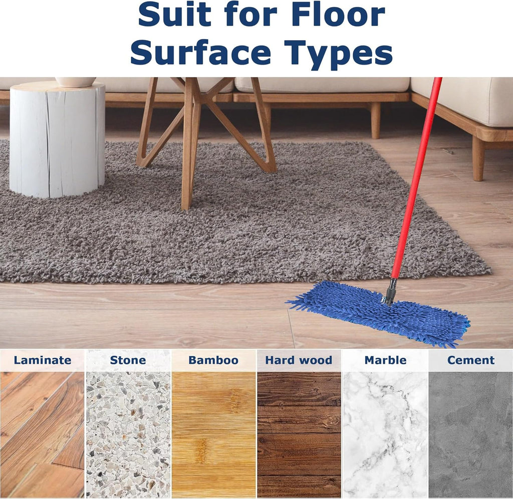 3 Pack Microfiber Mop Head Refills for O-Cedar Dual-Action Flip Mop, Reusable Chenille & Microfiber