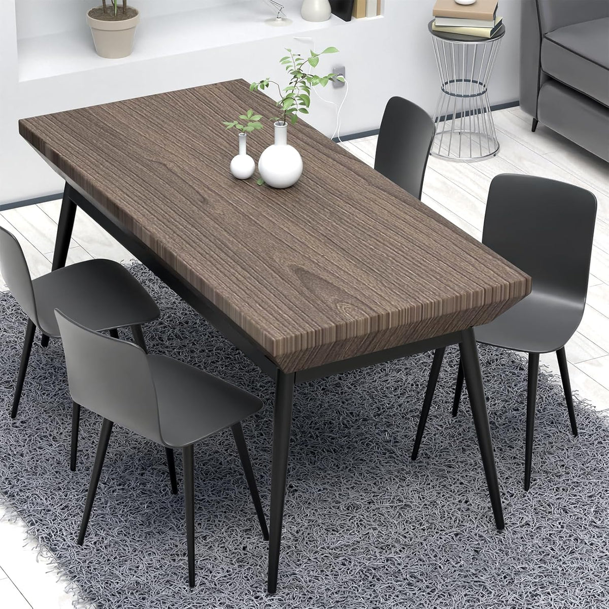 4PCS 16 Inch Matte Black Tapered Angled Legs for Furniture, Metal Mid Century Mordern Feet, Heavy