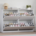 Shoe Cabinet with 4 Flip Drawers, Narrow Hidden Shoe Storage Cabinet, Slim Freestanding Shoe Rack