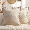 ZWJD Pillow Covers 20x20 Set of 2 Soft Polyester Textured Pillow Covers with Stylish Flange Edge