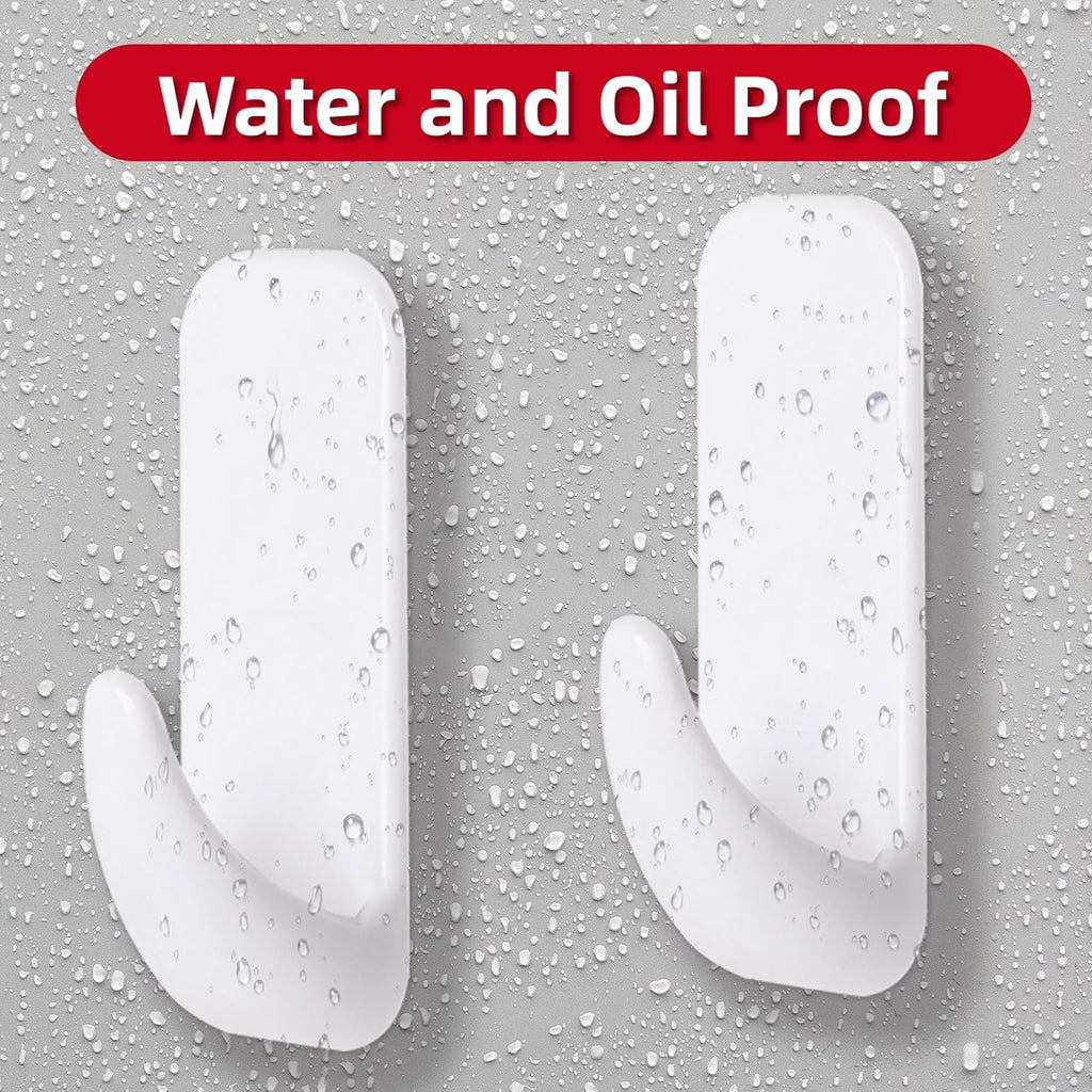 Wall Hooks for Hanging Heavy Duty, Large 12 Self Adhesive Wall with 16 Strips no Damage, Sticky for