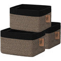COMFY-HOMI 3PACK Cotton Rope Square Basket with Handles for Shelves|Dog Toy Bin and Storage|Baby