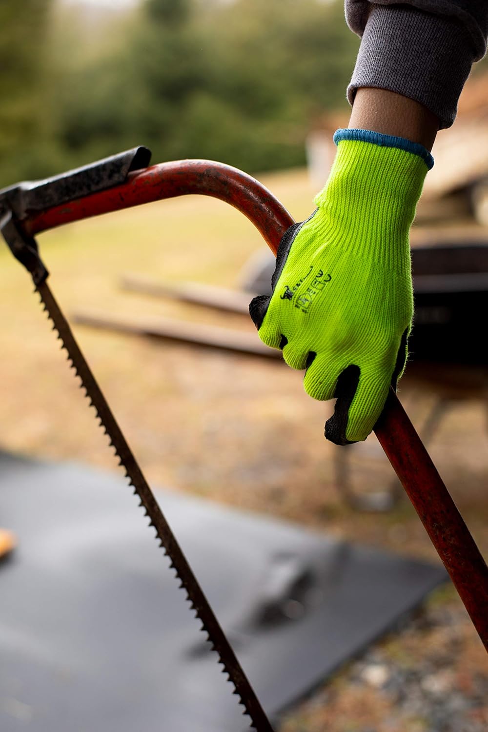 G & F Products G & F 1516 12 Pairs Pack Premium High Visibility Work and gardening Gloves for Men