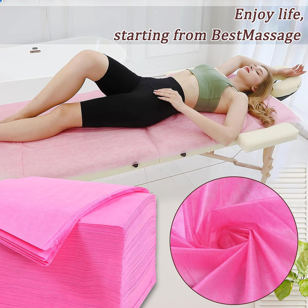 200 Pcs Disposable Bed Sheets 31" x 71" Massage Table Sheets Non Woven Fabric SPA Bed Cover