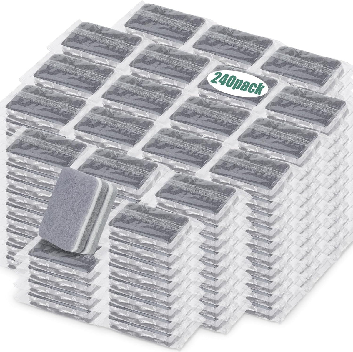 Tanlade 240 Pcs Individually Wrapped Sponge Dishwashing Sponge Bulk Non Scratch Scrub Sponges