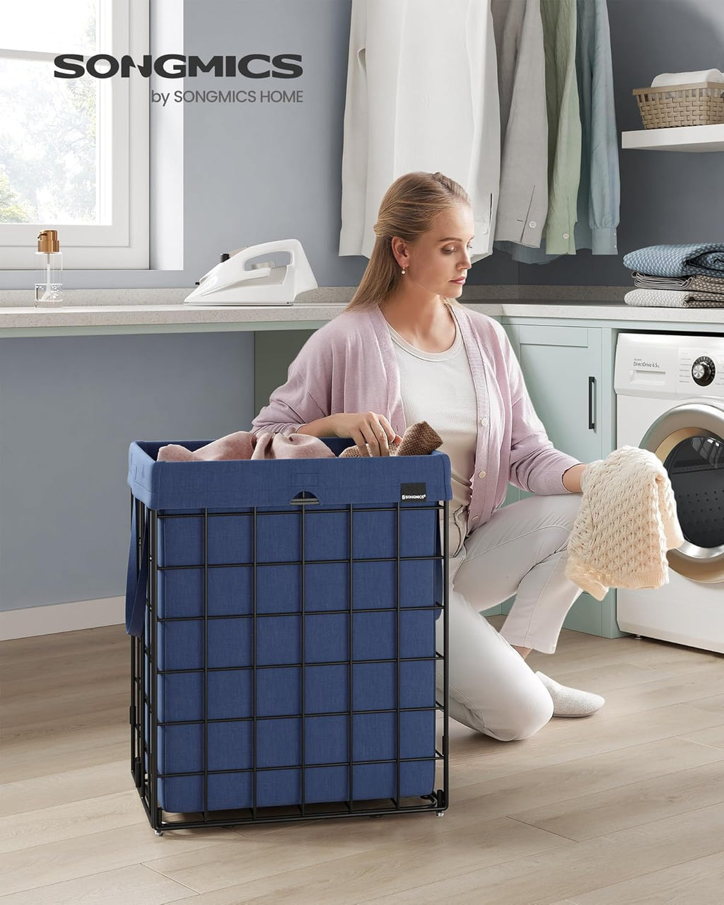 SONGMICS Laundry Hamper, 23.8 Gal. (90L) Laundry Basket, Collapsible Clothes Hamper, Removable and