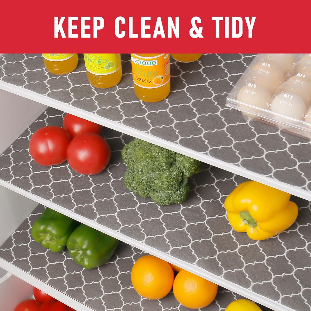 Cooyes 2 in 1 Refrigerator Liners & Fresh mats for Fridge Drawer and Glass Shelves, Absorbent