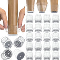 24PCS Silicone Chair Leg Floor Protectors for Hardwood Floors, Thicken Rubber Chair Leg Cap Covers