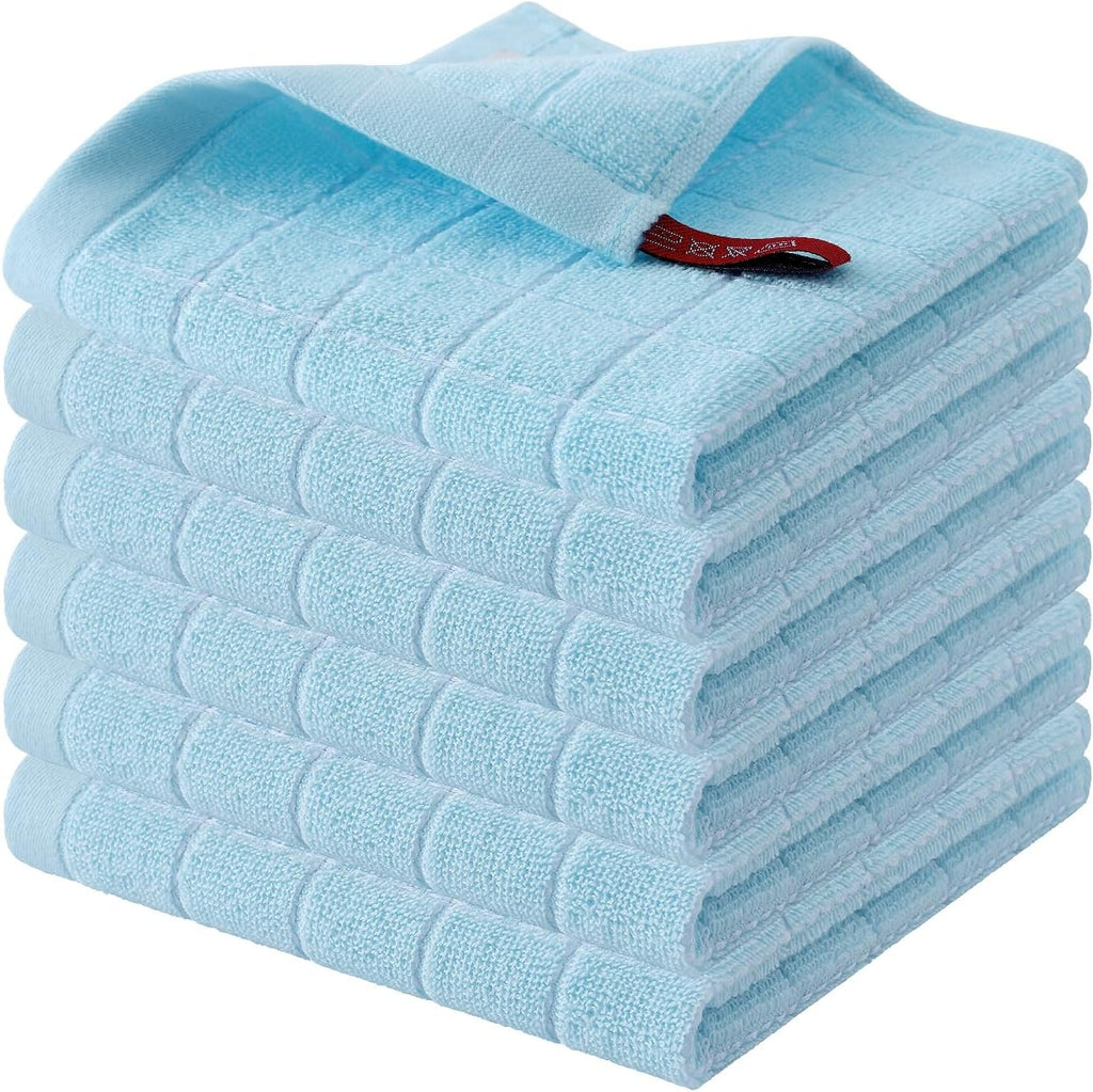 Homaxy 100% Cotton Terry Kitchen Dish Cloths, Ultra Soft and Absorbent Dish Towels for Kitchen