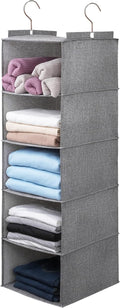 Large Hanging Sweater Organizer for Closet,Collapsible 6-Shelf Hanging Closet Shelves with Drawers