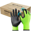 Kebada W1 Work Gloves for Men and Women, Touchscreen PU Coated Gloves with Grip, 50 Pairs Bulk