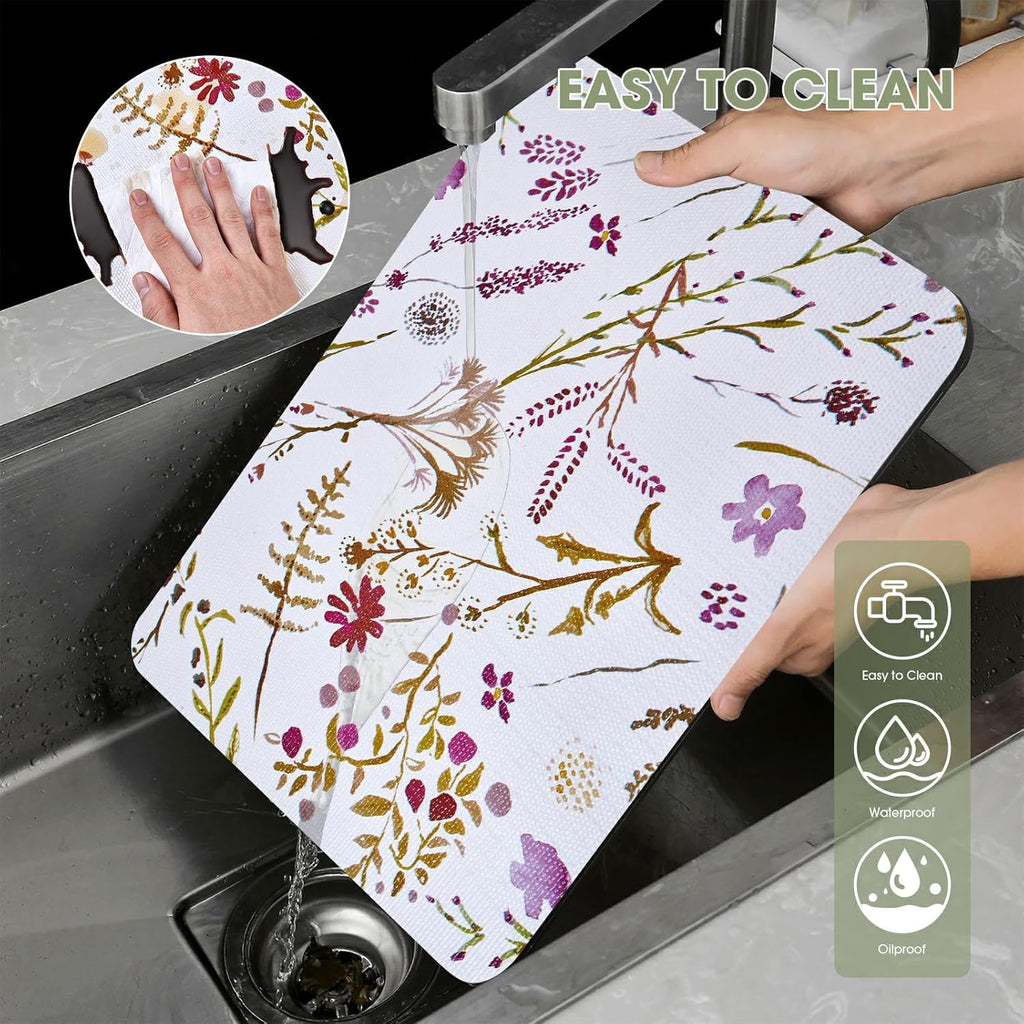 Drawer and Shelf Liner for Kitchen Cabinets 12INx20FT, Non Adhesive, Non Slip Floral Cabinet Shelf