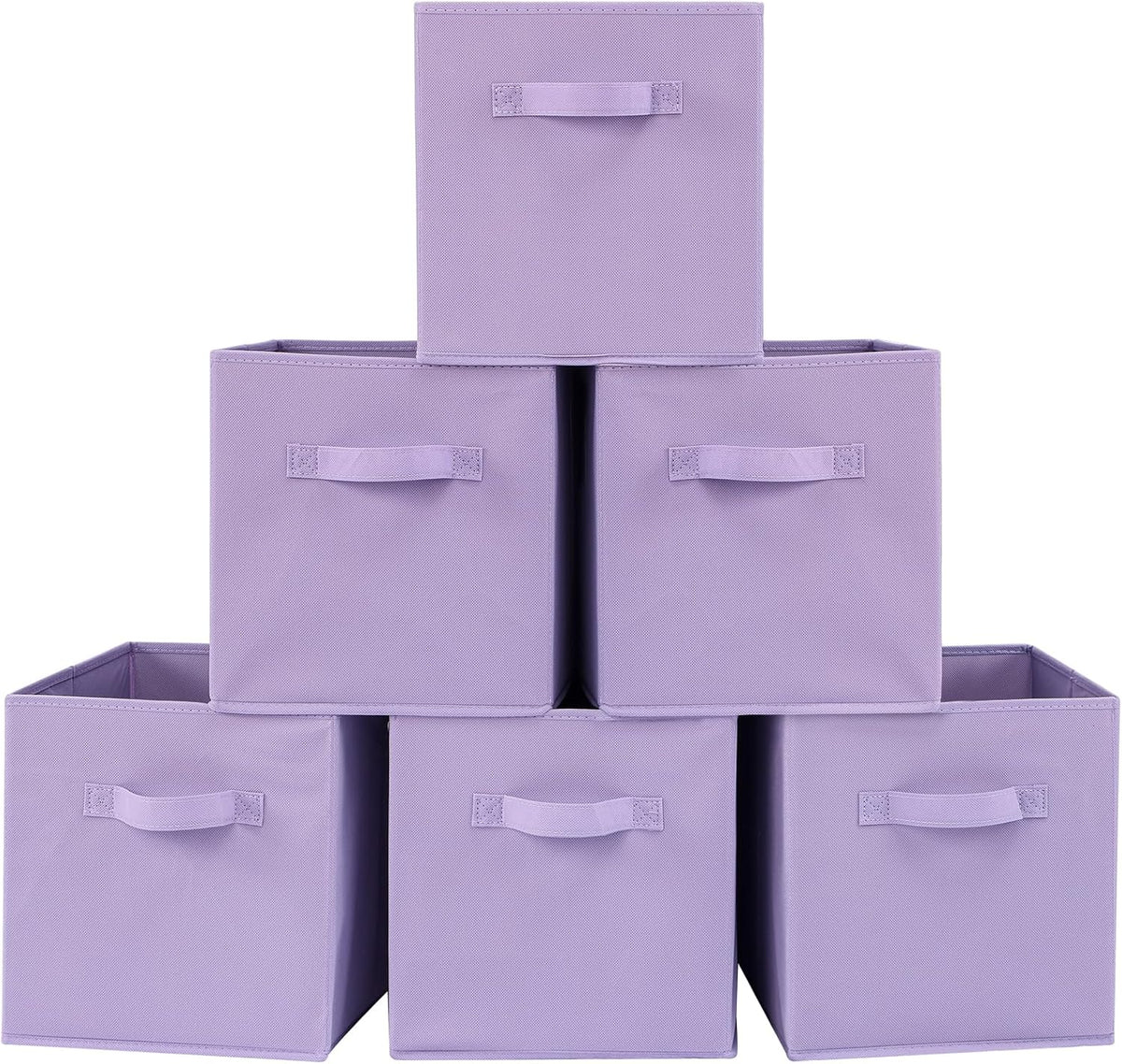 Stero Fabric Storage Bins 6 Pack Fun Colored Durable Storage Cubes with Handles Foldable Cube