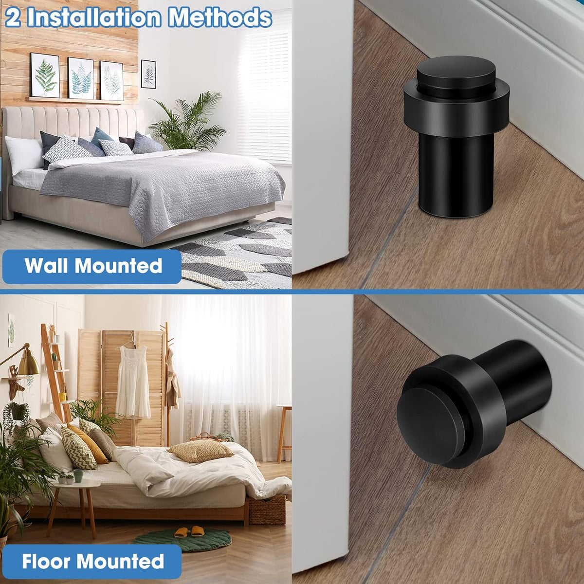 Chumia 30 Pcs Door Stopper Mounted Floor Stops Stainless Steel Cylindrical Stopper Modern