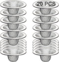 20Pcs Bathroom Sink Drain Strainer Screen Mesh, 2.75'' Stainless Steel Slop Basket Filter Trap Sink