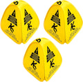 Kraken Sign Co - Pop-up Sign, Yellow 4-Sided Bilingual Trilingual English/Spanish/French Warning