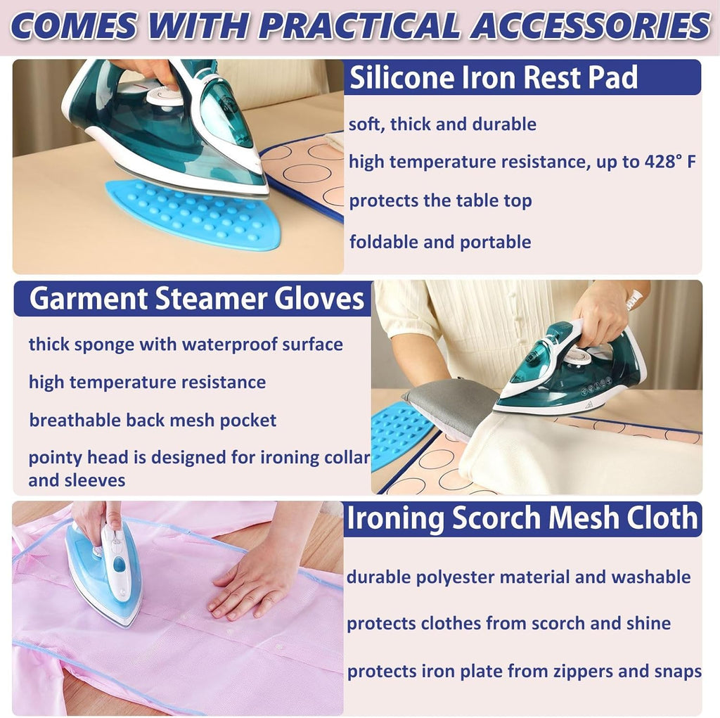Portable Ironing Mat for Table Top Iron Pad for Countertop Thick Ironing Blanket Over The Door