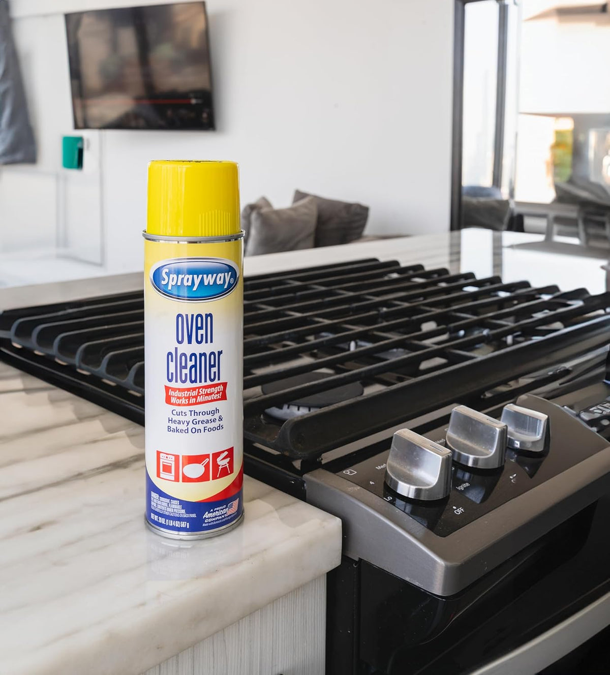 Sprayway Oven Cleaner Aerosol Spray, 20oz, Pack of 6 | Foaming Action, Cuts Through Grease &
